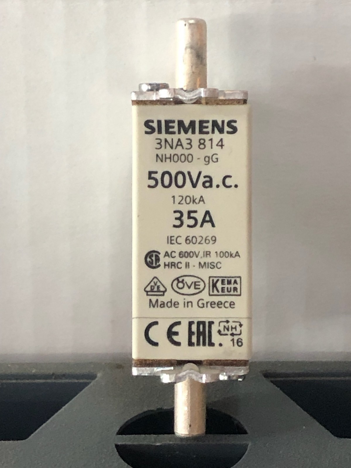 Siemens 3NA3814, Fuse, 35A, 500VAC
