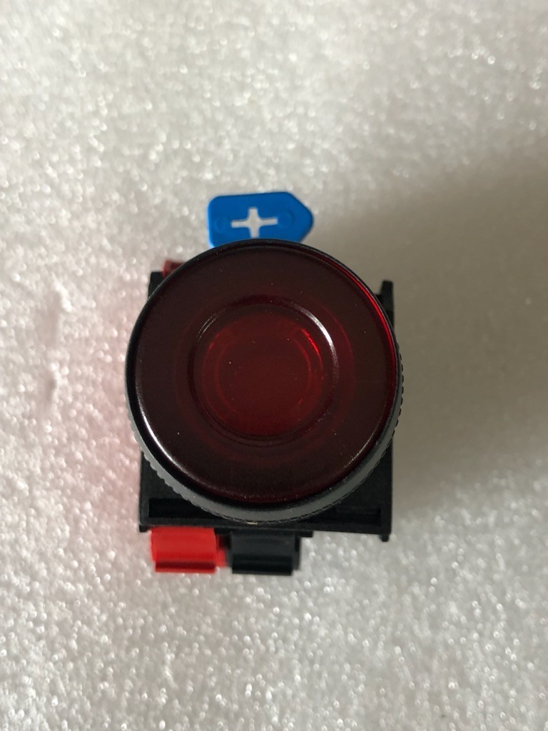 c3 Controls W22IPB-FR-FM24LW-01, Flush Red Illuminated Pushbutton, 24V, 1 NC
