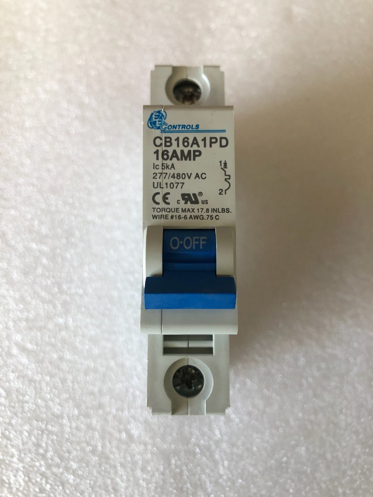 EEC Controls CB16A1PD, Circuit Breaker, 16A, 1 Pole, 480V