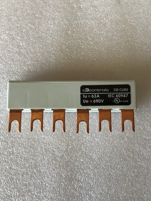 c3 Controls #330-CL452 IEC Motor Starter Connecting Link, 2 Gang, 63A, 690V