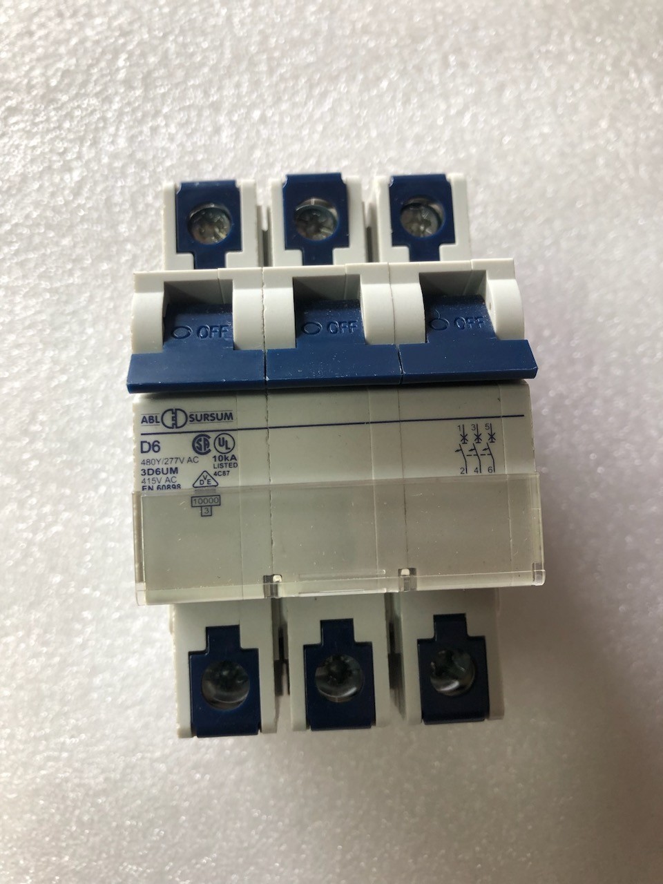 ABL Sursum (Altech) 3D6UM, Circuit Breaker, 3 Pole, 6A, 480V