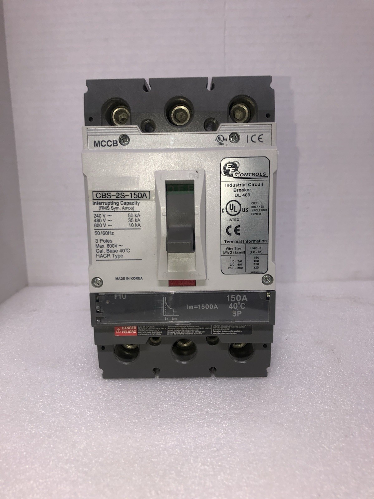 EEC Controls #CBS-2S-150, Circuit Breaker, 150A, 3 Pole, 600V