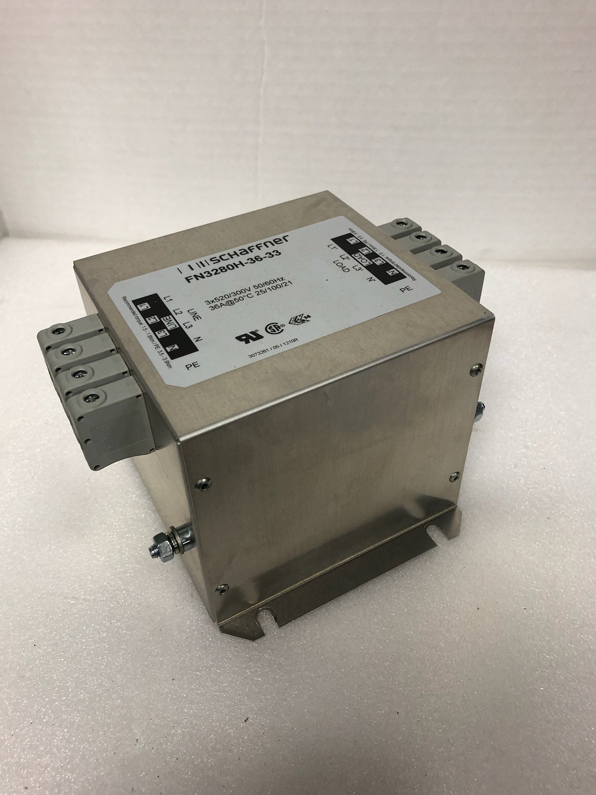 Schaffner FN3280H-36-33, Line Filter, 3x520/300V, 36A, 50/60hZ