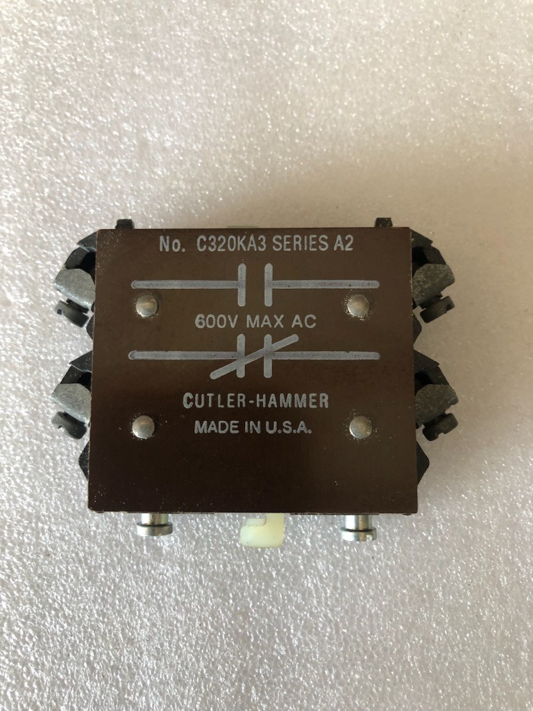 Cutler Hammer C320KA3, Auxiliary Contact Block, 1 N.O., 1 N.C