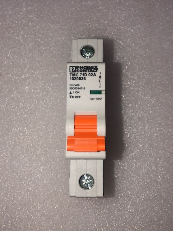 Phoenix TMC 71D 02A, Circuit Breaker, 2A, Single Pole, 1020038