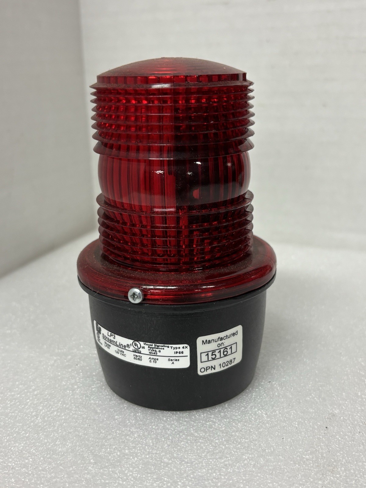 Federal Signal LP3S, RED Beacon, Streamline 120 Volts AC