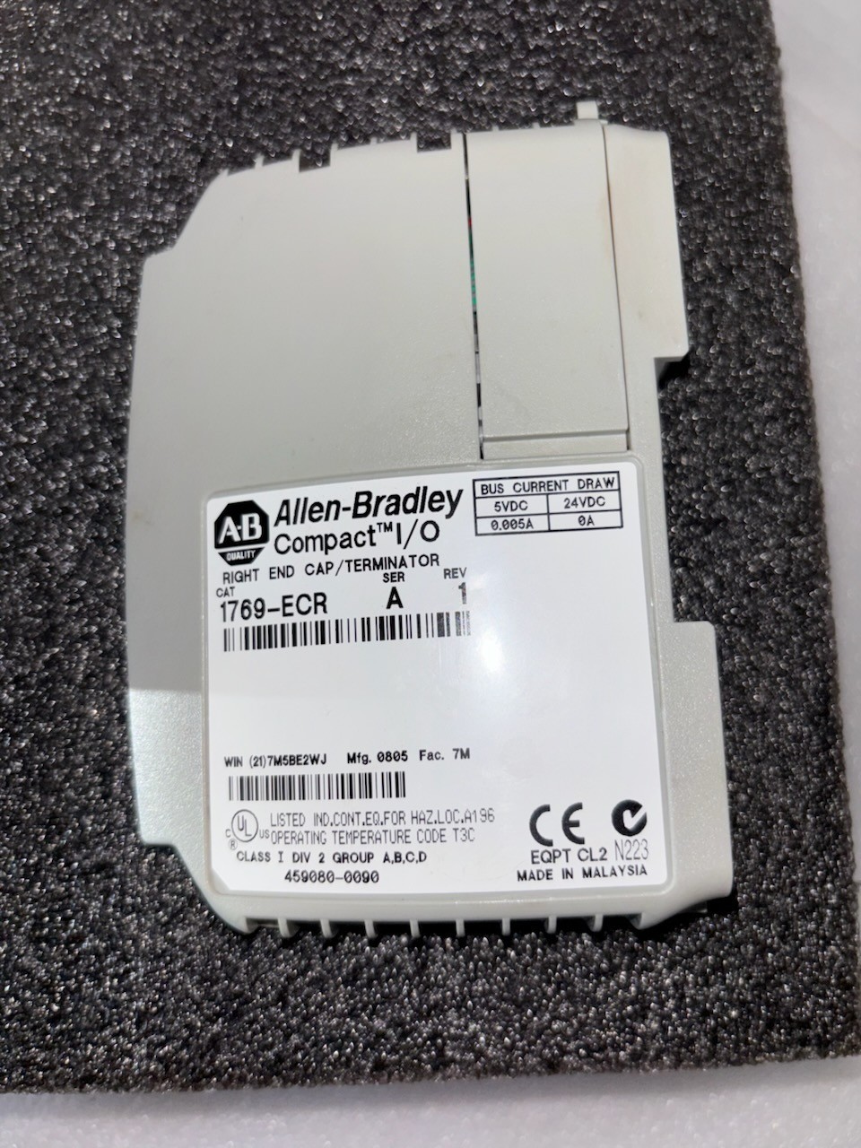 Allen Bradley 1769-ECR Compact I/O Right End Cap/Terminator - Ser A - 24VDC