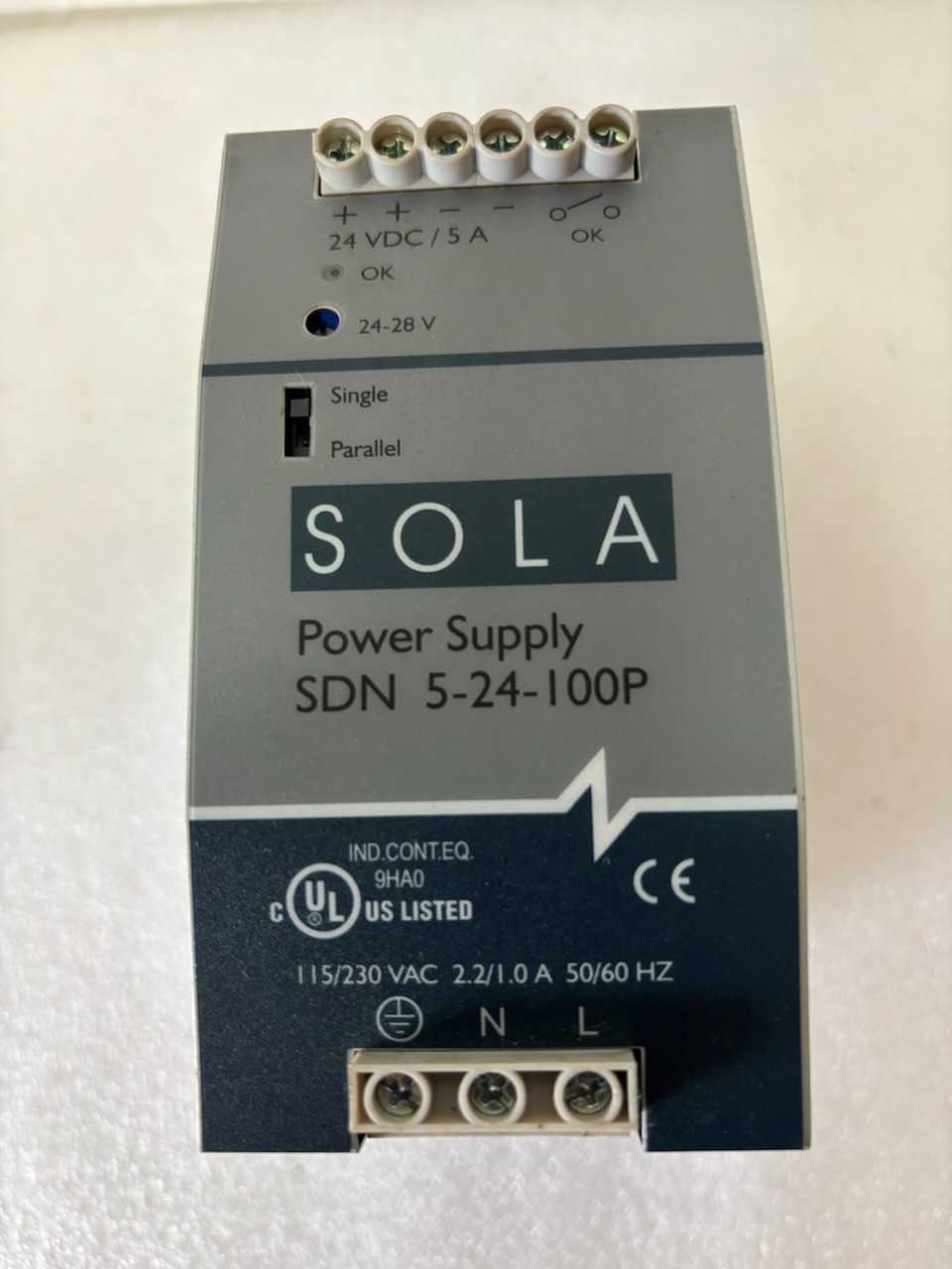 Sola Emerson SDN 5-24-100P Power Supply 24VDC 5A 120W DIN Rail