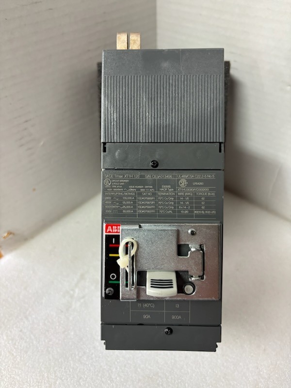 ABB XT1HU3090AYD00GXXX SACE Tmax XT1H 125 90A 3-Pole Circuit Breaker