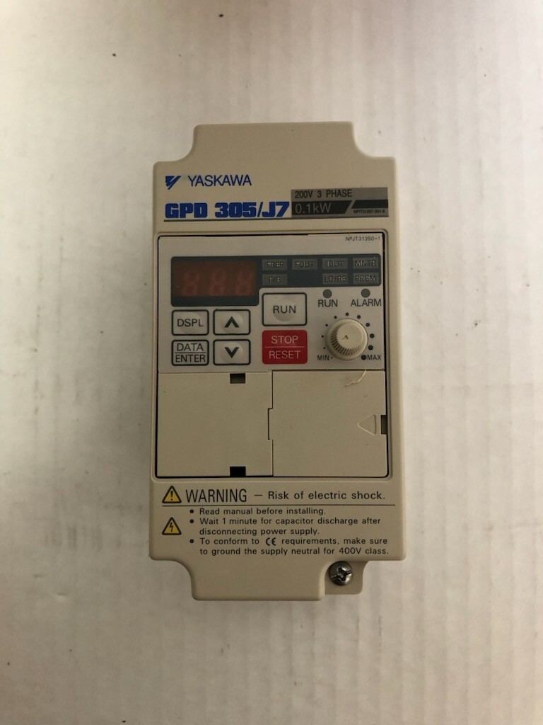 Yaskawa CIMR-J7AM20P1 GPD 305/J7 Variable Frequency Drive, .1KW, 230V, 1.1A