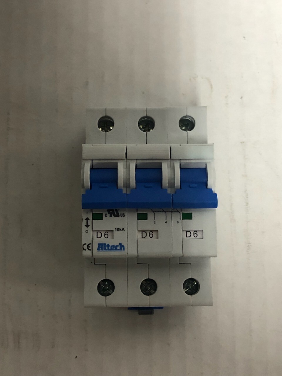 Altech 3DU6R Circuit Breaker, 3 Pole, 6A, 480V, UL1077 Listed