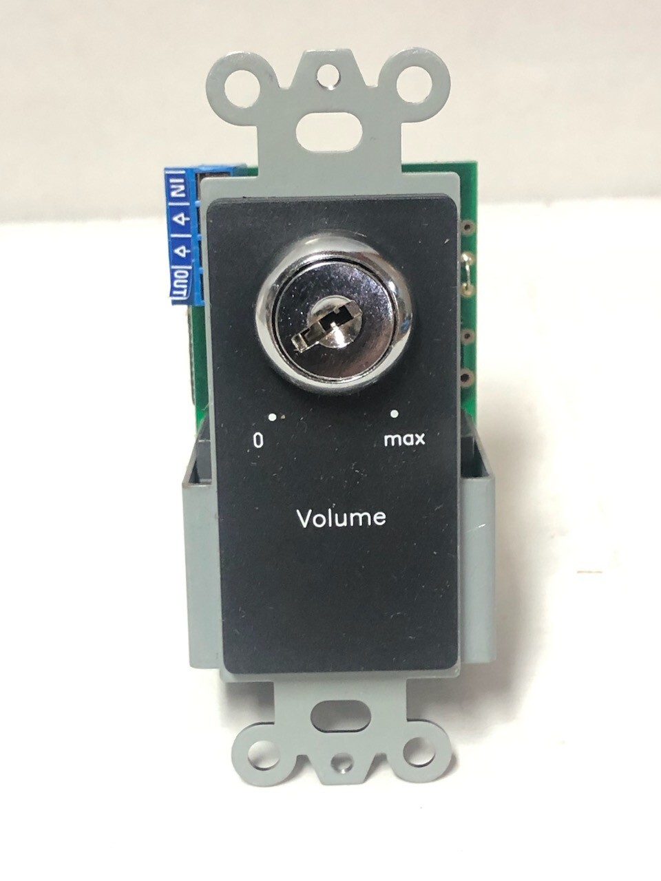 Lowell KL100DSB Keylock Volume Control, 100W, Black w/Stainless Steel Wallplate