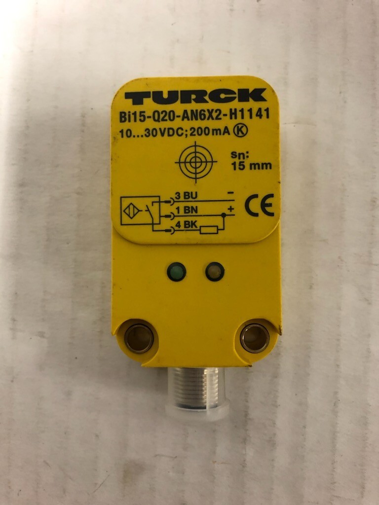 Turck Bi15-Q20-AN6X2-H1141 Inductive Sensor, NPN, DC 3 Wire, 10-30V, M12 Conn